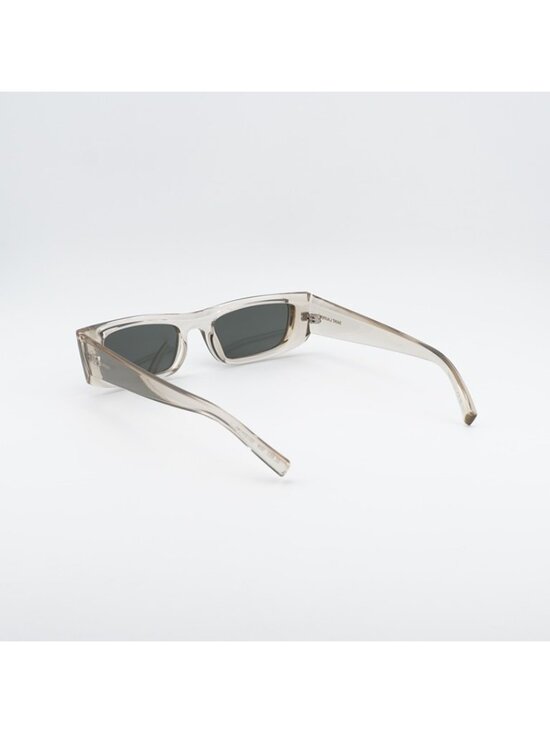Saint Laurent SL553 005 Sunglasses Shiny Beige Rectangle Frame, Grey Lenses main image 9